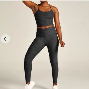 BEYOND YOGA SET Spacedye  tank and high waisted legging Color Charcoal Small